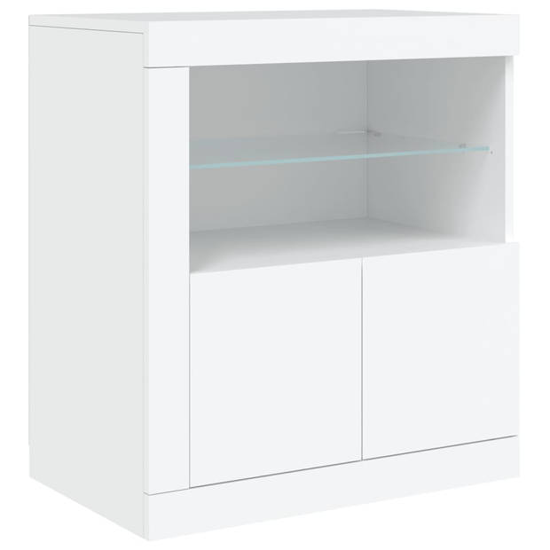 vidaXL Dressoir met LED-verlichting 162x37x67 cm wit