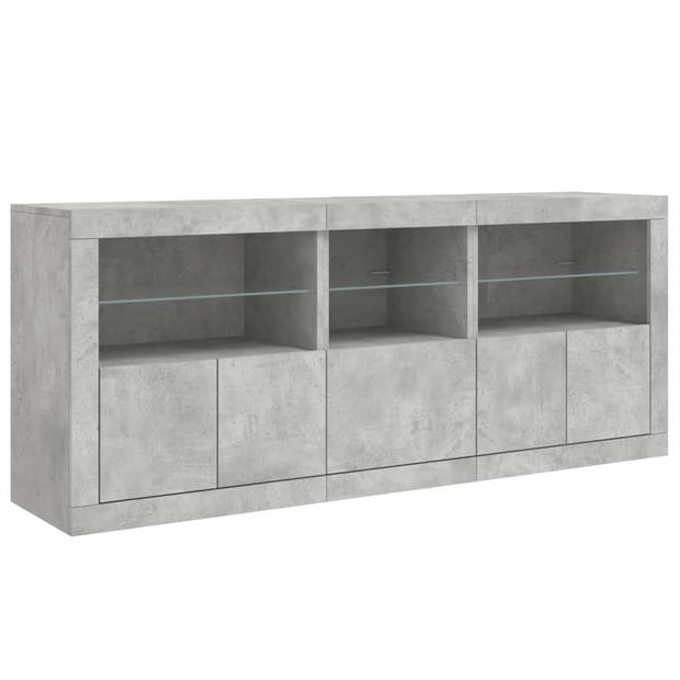 vidaXL Dressoir met LED-verlichting 162x37x67 cm betongrijs