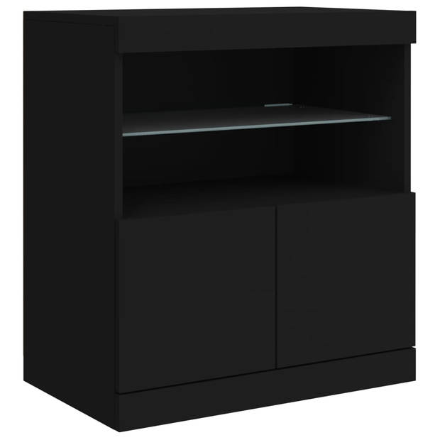 vidaXL Dressoir met LED-verlichting 142,5x37x67 cm zwart