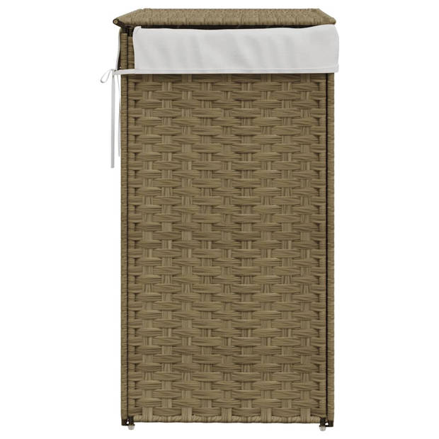 vidaXL Wasmand met deksel 46x33x60 cm poly rattan