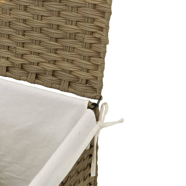 vidaXL Wasmand met deksel 46x33x60 cm poly rattan