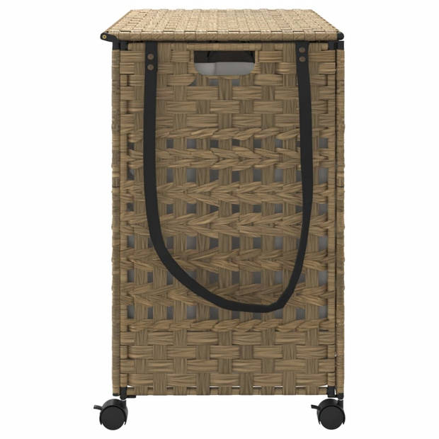 vidaXL Wasmand op wielen 66x35x60 cm rattan