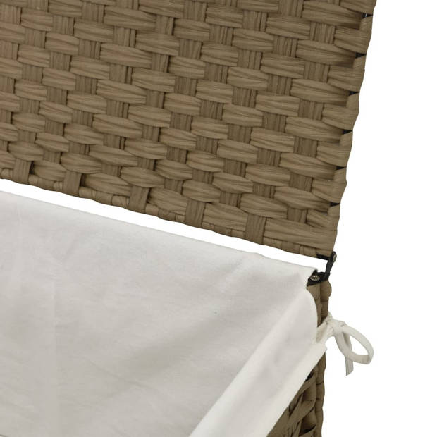 vidaXL Wasmand met deksel 55,5x35x34 cm poly rattan