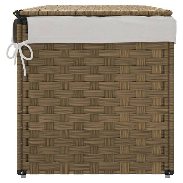 vidaXL Wasmand met deksel 55,5x35x34 cm poly rattan