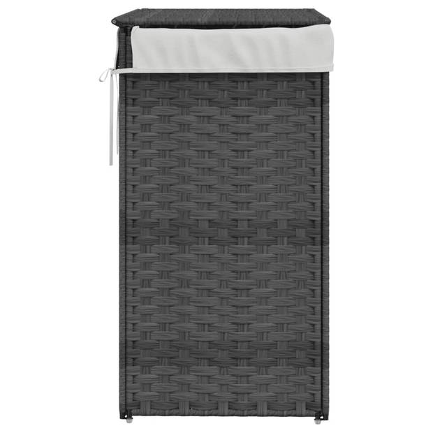 vidaXL Wasmand met deksel 46x33x60 cm poly rattan grijs