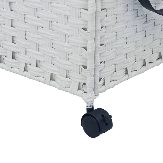 vidaXL Wasmand op wielen 60x35x60,5 cm rattan wit