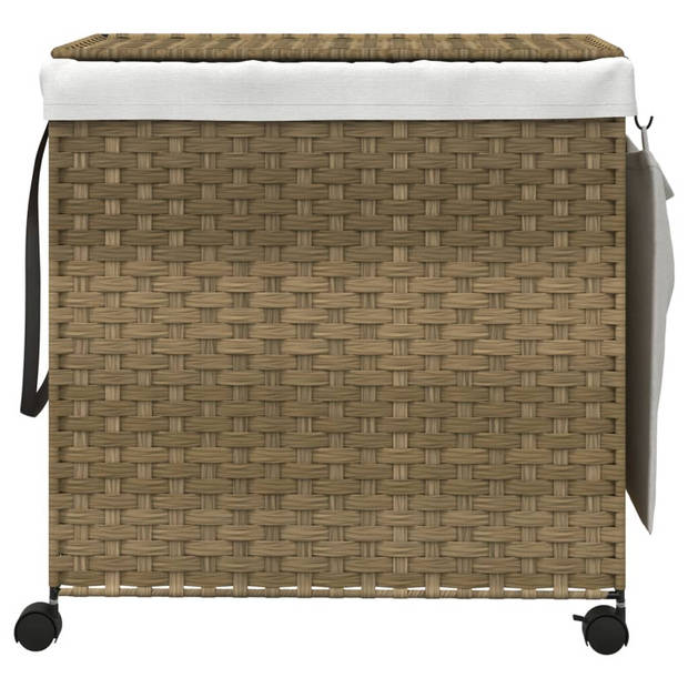 vidaXL Wasmand op wielen 60x35x60,5 cm rattan