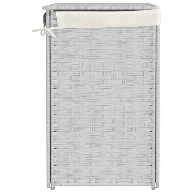 vidaXL Wasmand met 2 vakken 53x35x57 cm poly rattan wit