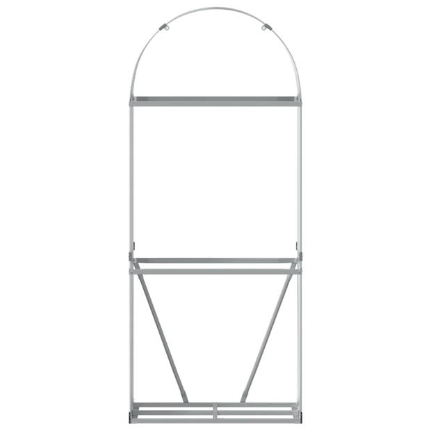 vidaXL Haardhoutopslag 80x45x190 cm gegalvaniseerd staal lichtgrijs