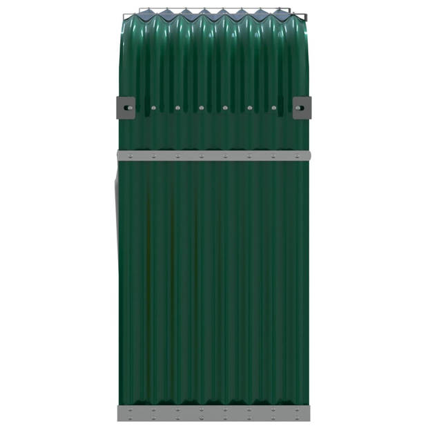 vidaXL Haardhoutopslag 120x45x100 cm gegalvaniseerd staal groen