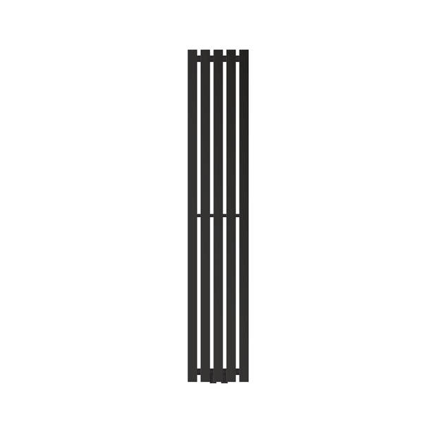 Badkamer radiator met middenaansluiting 1400x260 mm zwart mat verticaal LuxeBath