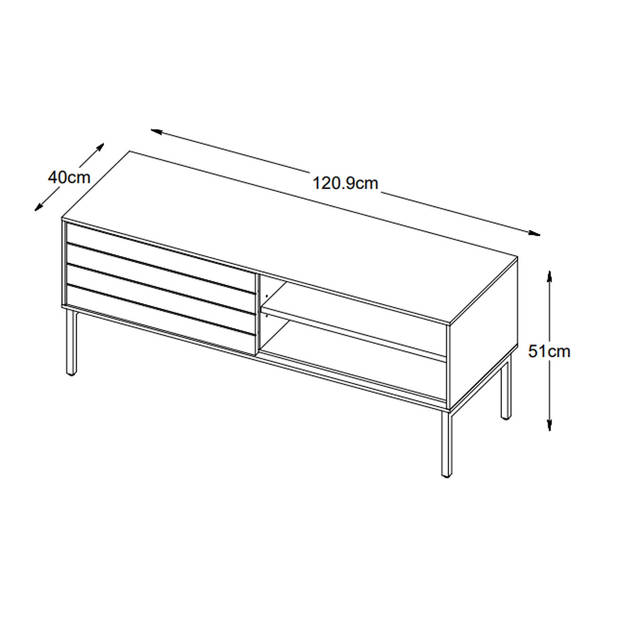 Giga Living - Tv-meubel Modica Smoked Eiken 120cm