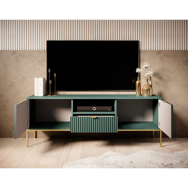 Meubella TV-Meubel Navil 2 - Groen - 154 cm