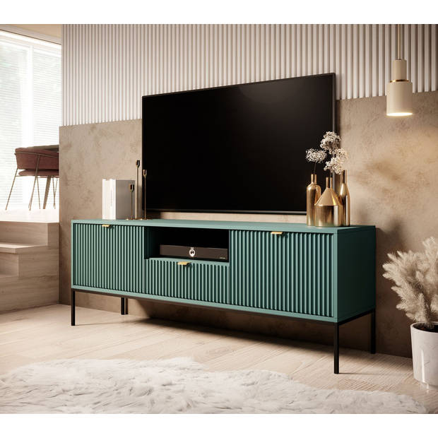 Meubella TV-Meubel Navil - Groen - 154 cm