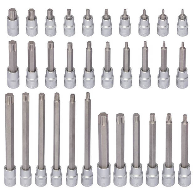 hanSe Werkzeuge® set 32 delig bitjes Torx Extra Lang in Koffer