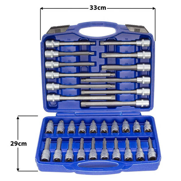 hanSe Werkzeuge® set 32 delig bitjes Torx Extra Lang in Koffer