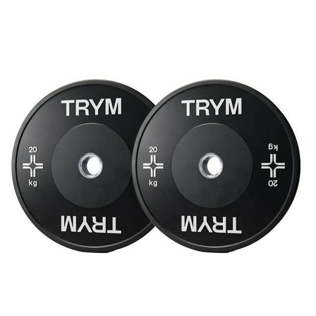 TRYM Bumperplate set - Bundel - 40 kg - 2 x 20 kg - Halterschijven - 50 mm - Zwart