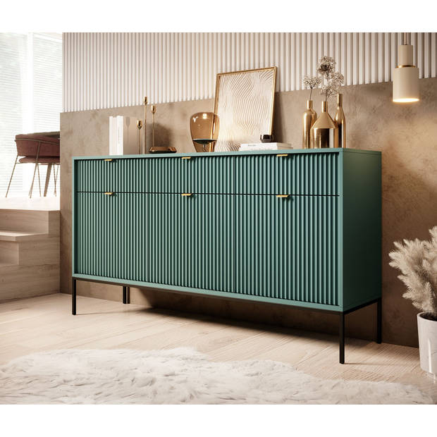 Meubella Dressoir Navil - Groen - 154 cm