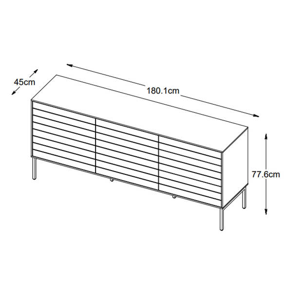 Giga Living - Dressoir Modica Smoked Eiken 180cm