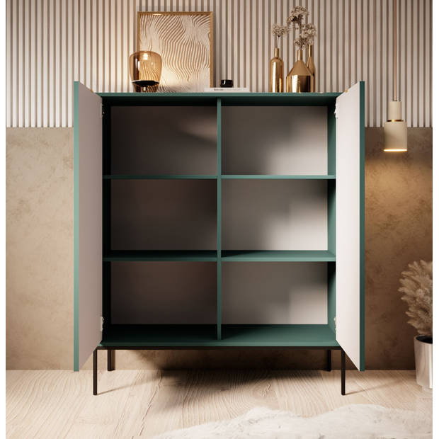 Meubella Dressoir Navil - Groen - 104 cm - Hoog