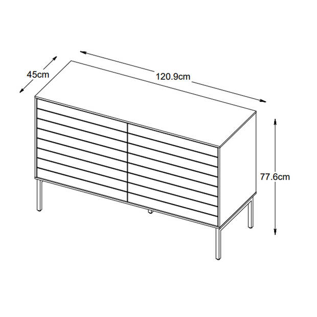 Giga Living - Dressoir Modica Smoked Eiken 120cm