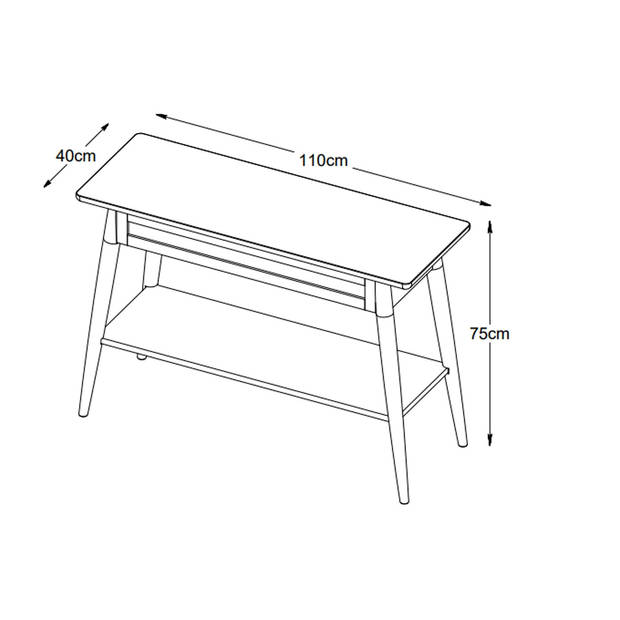 Giga Living - Sidetable Barrali Naturel Eiken 110cm