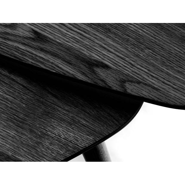 Giga Living - Salontafel Adda Driehoekig Zwart Eiken Set van 2