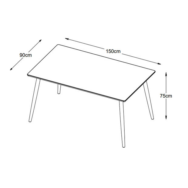 Giga Living - Eettafel Barrali Naturel Eiken 90x150cm