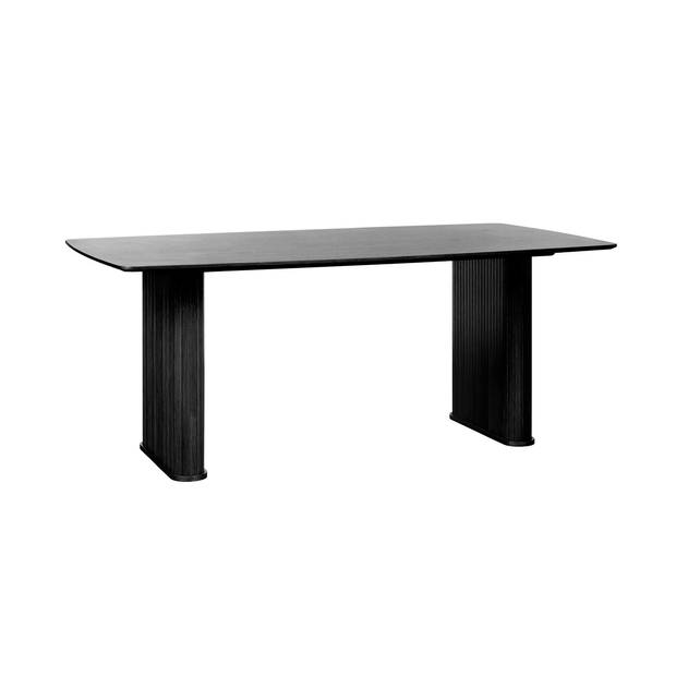 Giga Living - Eettafel Nola Boat Shape Zwart Eiken 100x190cm