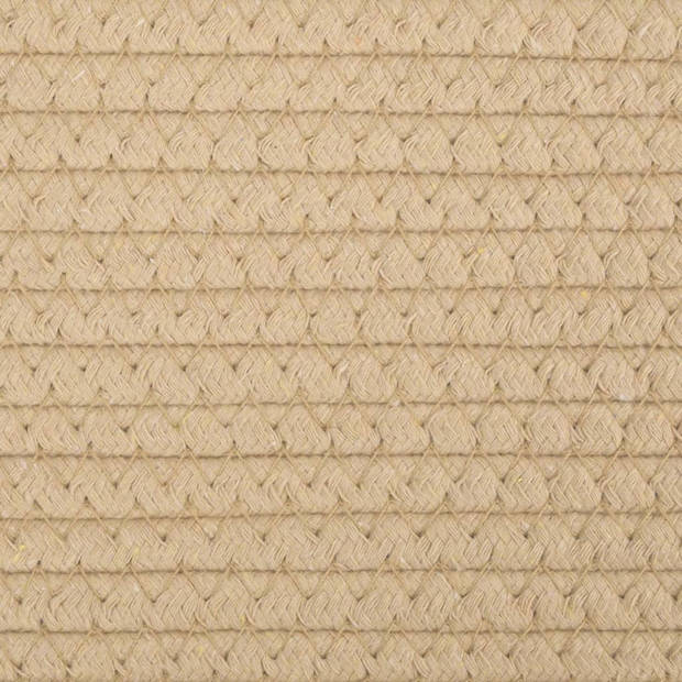 vidaXL Wasmand Ø 60x36 cm katoen beige en wit