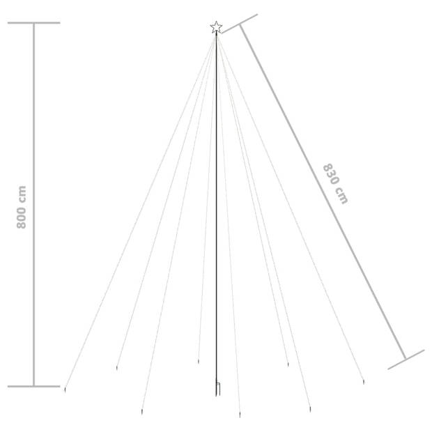 vidaXL Kerstboomverlichting 1300 LED's binnen/buiten 8 m meerkleurig