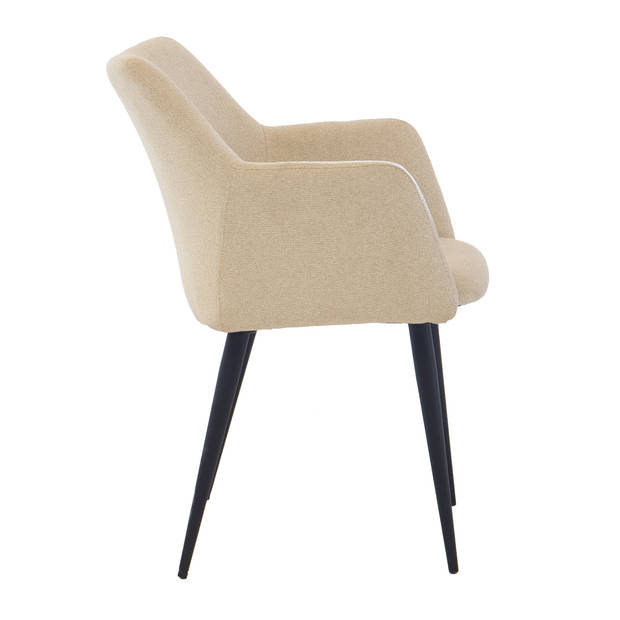 Giga Meubel - Eetkamerstoel Stof beige - Zithoogte 49cm - Draaggewicht 120kg