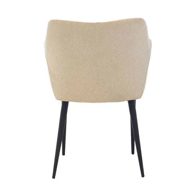 Giga Meubel - Eetkamerstoel Stof beige - Zithoogte 49cm - Draaggewicht 120kg