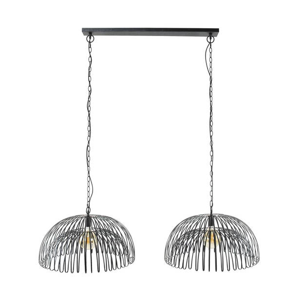 Giga Meubel - Hanglamp Metaal Zwart - 2-Lichts - 150x143x62cm