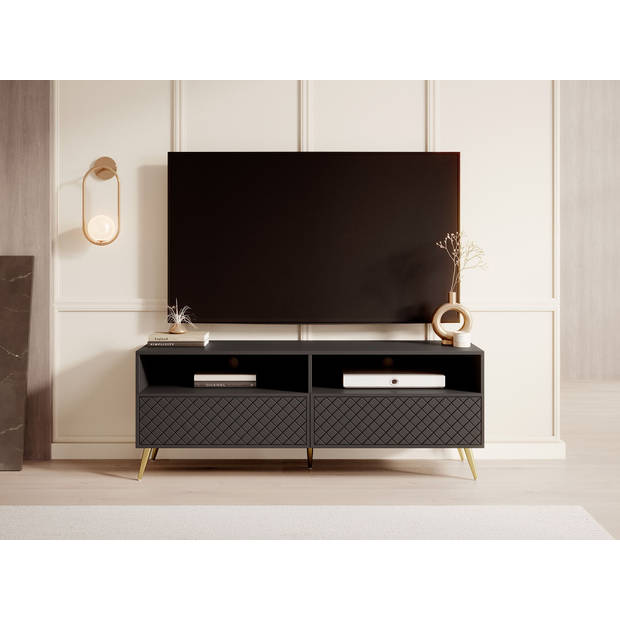 Meubella TV-Meubel Tadeo - Zwart - 150 cm