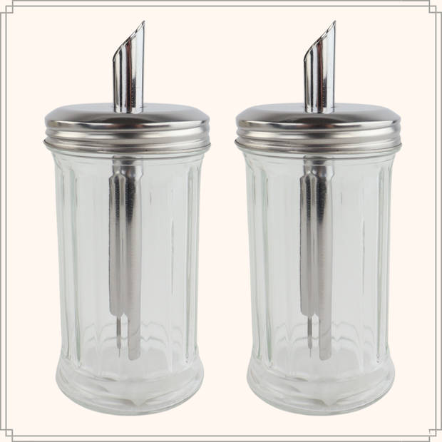 OTIX Suikerstrooier - Suikerpot - 2 Stuks - Glas - 300 ml - 18 cm