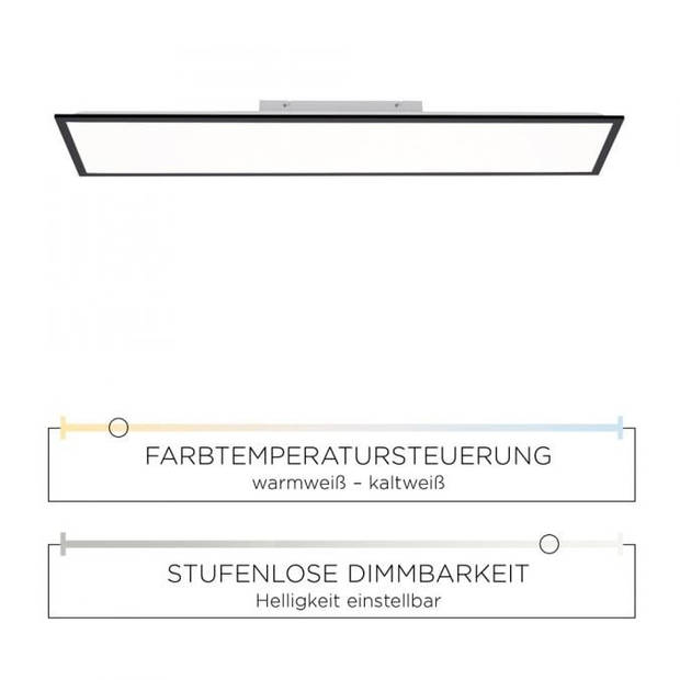 Paul Neuhaus Plafondlamp Flat 122 x 32 cm zwart