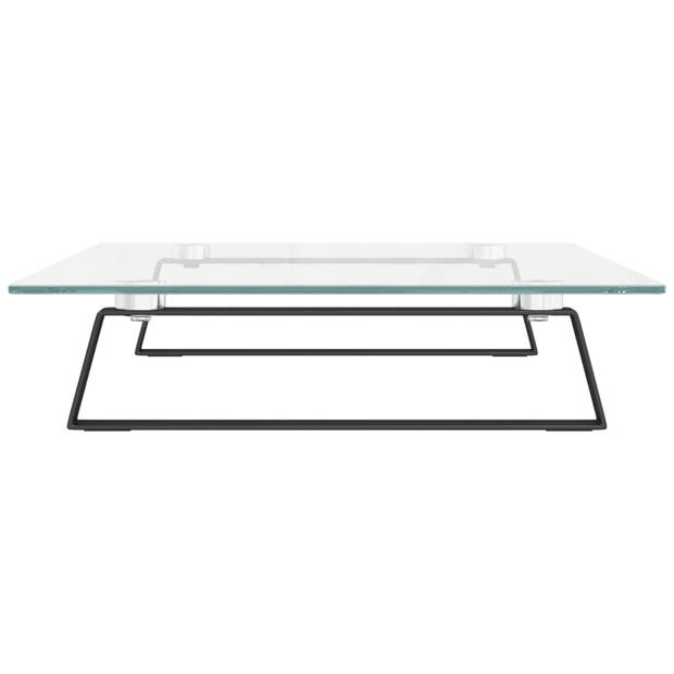 vidaXL Monitorstandaard 60x35x8 cm gehard glas en metaal zwart