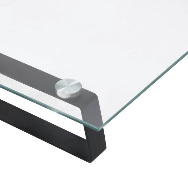 vidaXL Monitorstandaard 100x20x8 cm gehard glas en metaal zwart