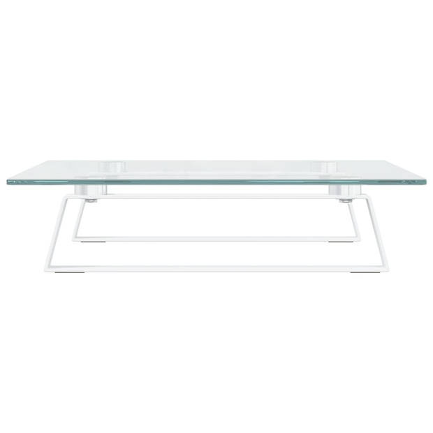 vidaXL Monitorstandaard 40x35x8 cm gehard glas en metaal wit