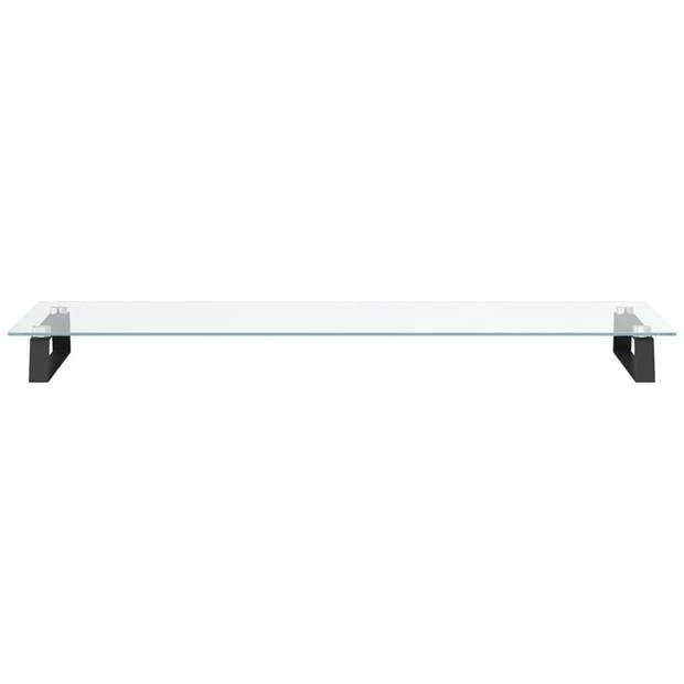 vidaXL Monitorstandaard 100x35x8 cm gehard glas en metaal zwart