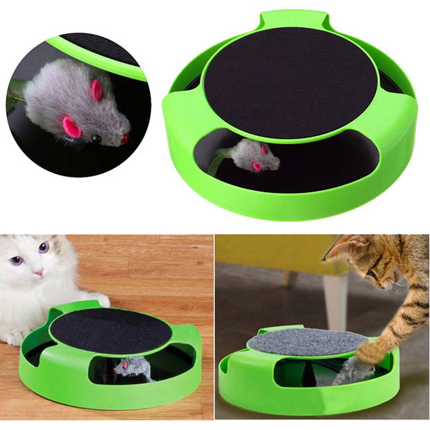 Kattenspeelgoed Volg de muis - Krabpaal - Kattenspeeltjes - Groen - Intelligentie