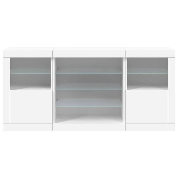 vidaXL Dressoir met LED-verlichting 142,5x37x67 cm wit