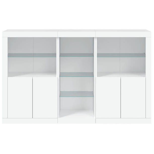 vidaXL Dressoir met LED-verlichting 162x37x100 cm wit