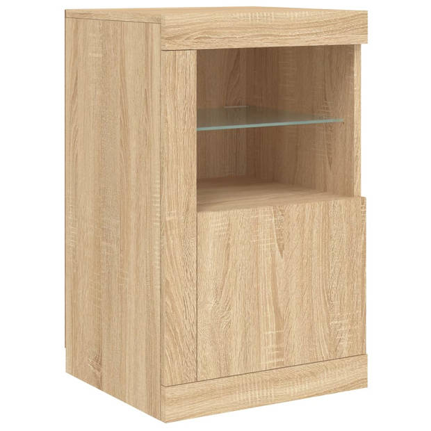 vidaXL Dressoir met LED-verlichting 142,5x37x67 cm sonoma eikenkleurig