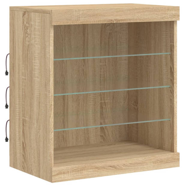 vidaXL Dressoir met LED-verlichting 142,5x37x67 cm sonoma eikenkleurig