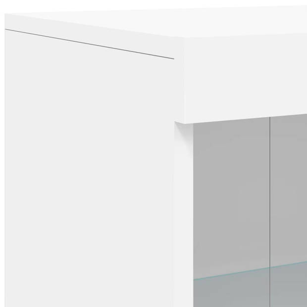 vidaXL Dressoir met LED-verlichting 162x37x100 cm wit