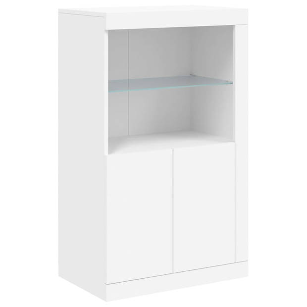 vidaXL Dressoir met LED-verlichting 162x37x100 cm wit