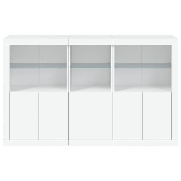 vidaXL Dressoir met LED-verlichting 162x37x100 cm wit