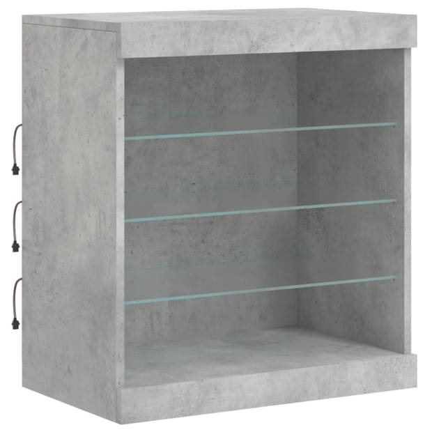 vidaXL Dressoir met LED-verlichting 142,5x37x67 cm betongrijs